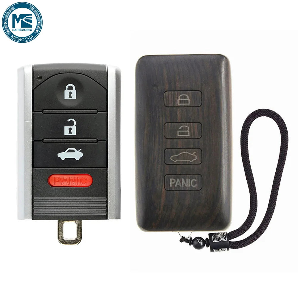 Rosewood Car Key Fob Shell Replacement Remote Control Refit for Acura ILX RDX TL ZDX (Circuit Board & Battery Excluded)