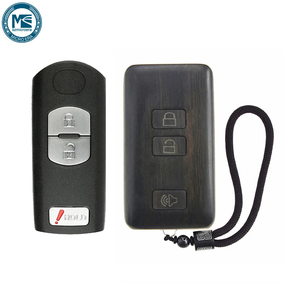 Keyless Entry Remote Control Refit Rosewood Car Key Fob Shell Replacement for Mazda KR55WK49383