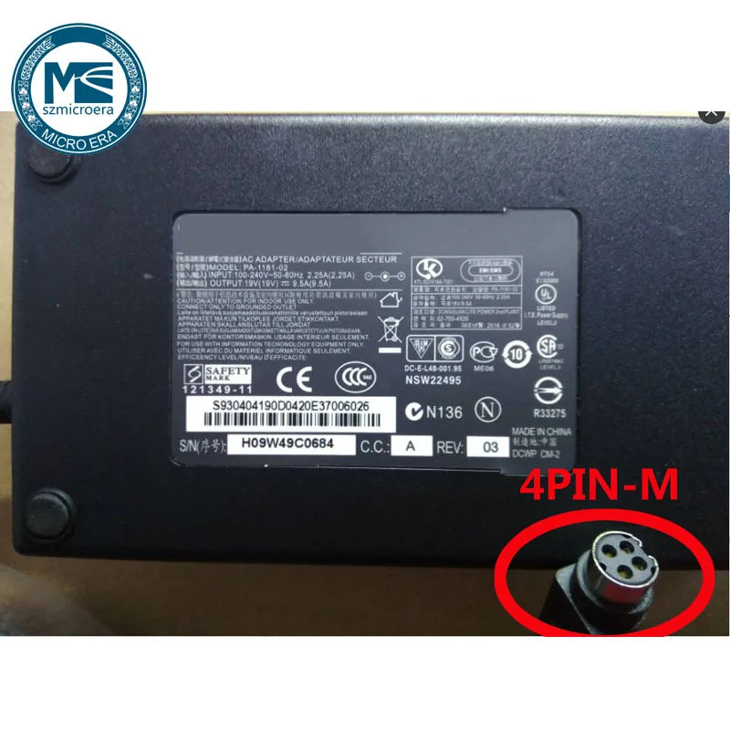 AC adpater for Toshiba X200 X500 19V9.5A PA3546E-1AC3 4pins power supply replacement original quality.
