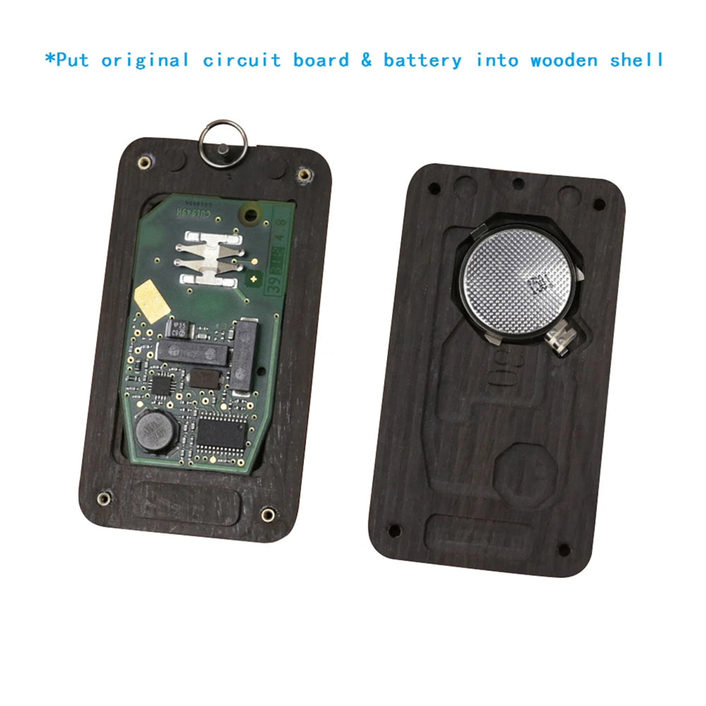 Remote Control Refit Rosewood Car Key Fob Shell Replacement for Buick & Cadillac & Chevrole (Circuit Board & Battery Excluded)