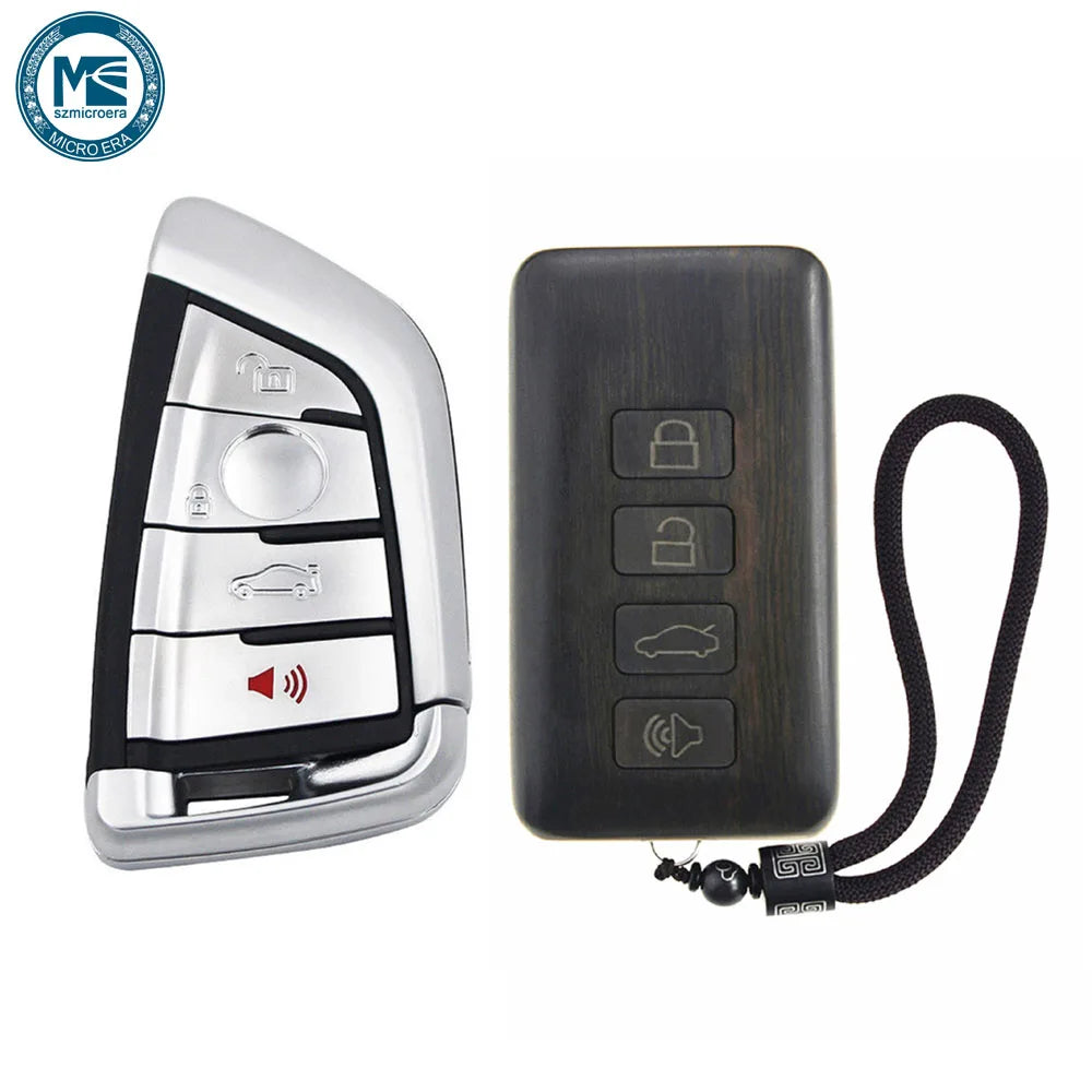 Keyless Entry Remote Control Refit Rosewood Car Key Fob Shell Replacement for 2014-2016 BMW X5 X6 (W/O Circuit Board & Battery)