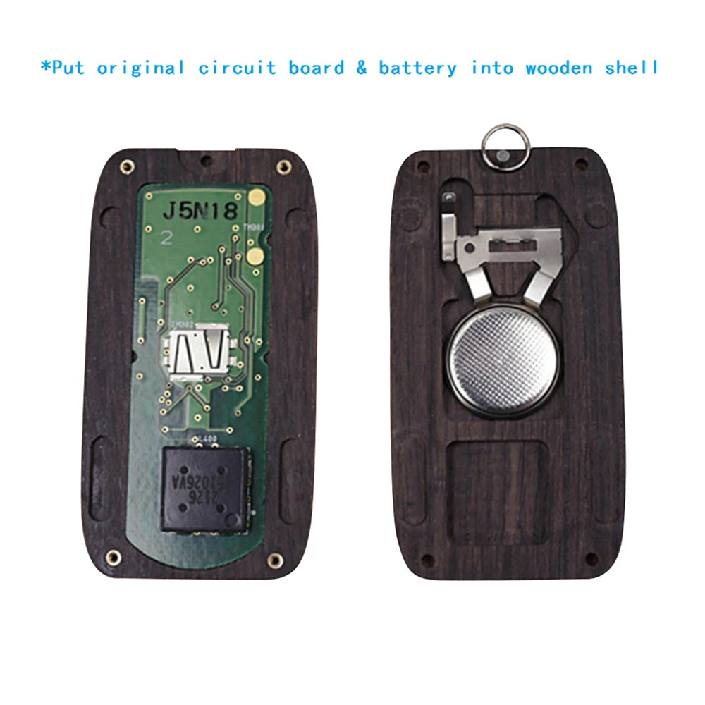 Keyless Entry Remote Control Refit Rosewood Car Key Fob Shell Replacement for Mazda KR55WK49383
