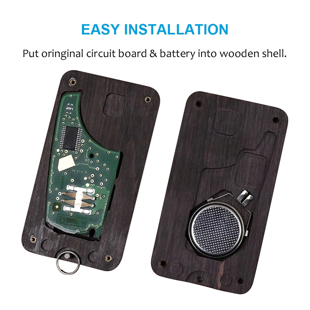 Remote Control Refit Rosewood Car Key Fob Shell Replacement for Buick & Chevrolet (Circuit Board & Battery Excluded)