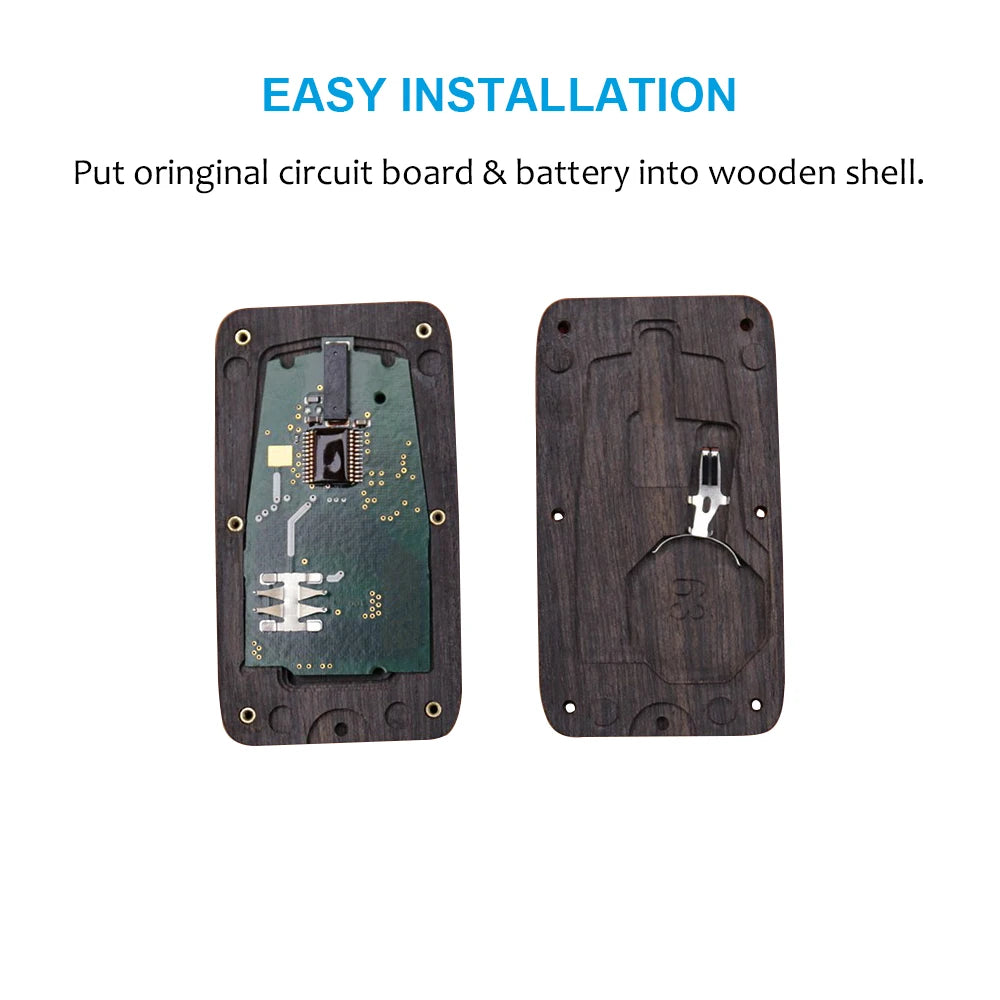 Remote Control Refit Rosewood Car Key Fob Shell Replacement for Hyundai & KIA ( No Circuit Board & Battery)
