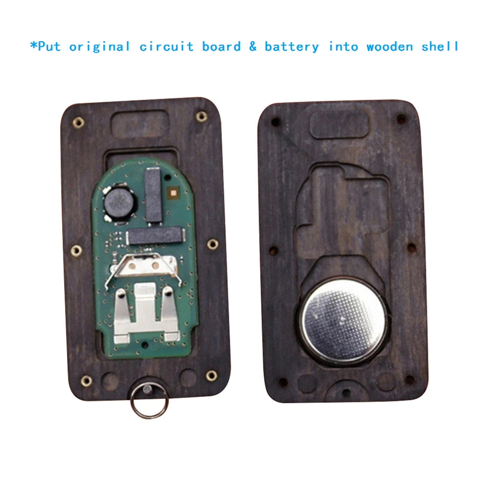 Keyless Entry Remote Control Refit Rosewood Car Key Fob Shell Replacement for 2014-2016 BMW X5 X6 (W/O Circuit Board & Battery)