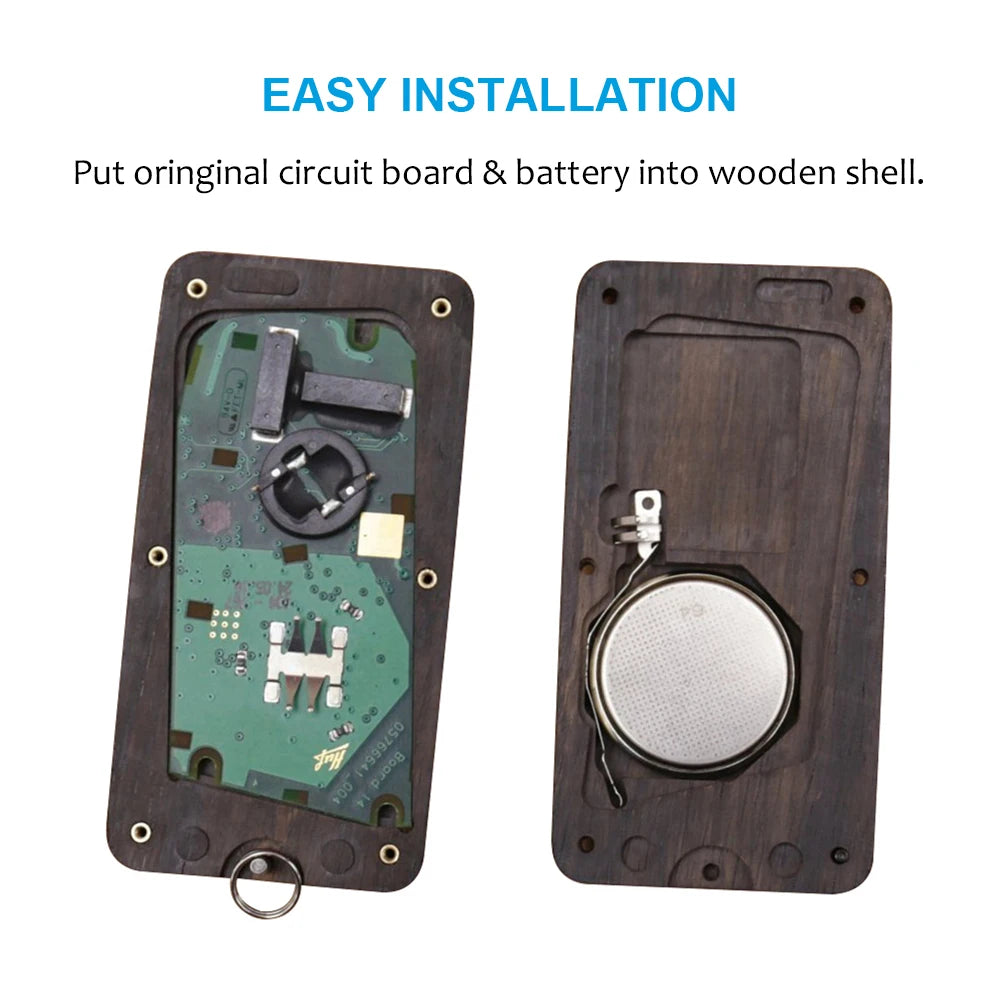 Keyless Entry Remote Control Refit Rosewood Car Key Fob Shell Replacement for BMW (W/O battery&circuit board)