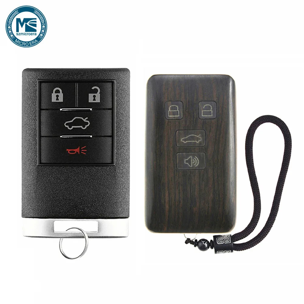 Remote Control Rosewood case Car Key Fob Shell Replacement for Cadillac STS CTS DTS (Circuit Board & Battery Excluded)
