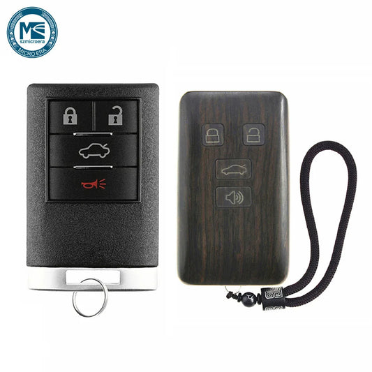 Remote Control Rosewood case Car Key Fob Shell Replacement for Cadillac STS CTS DTS (Circuit Board & Battery Excluded)