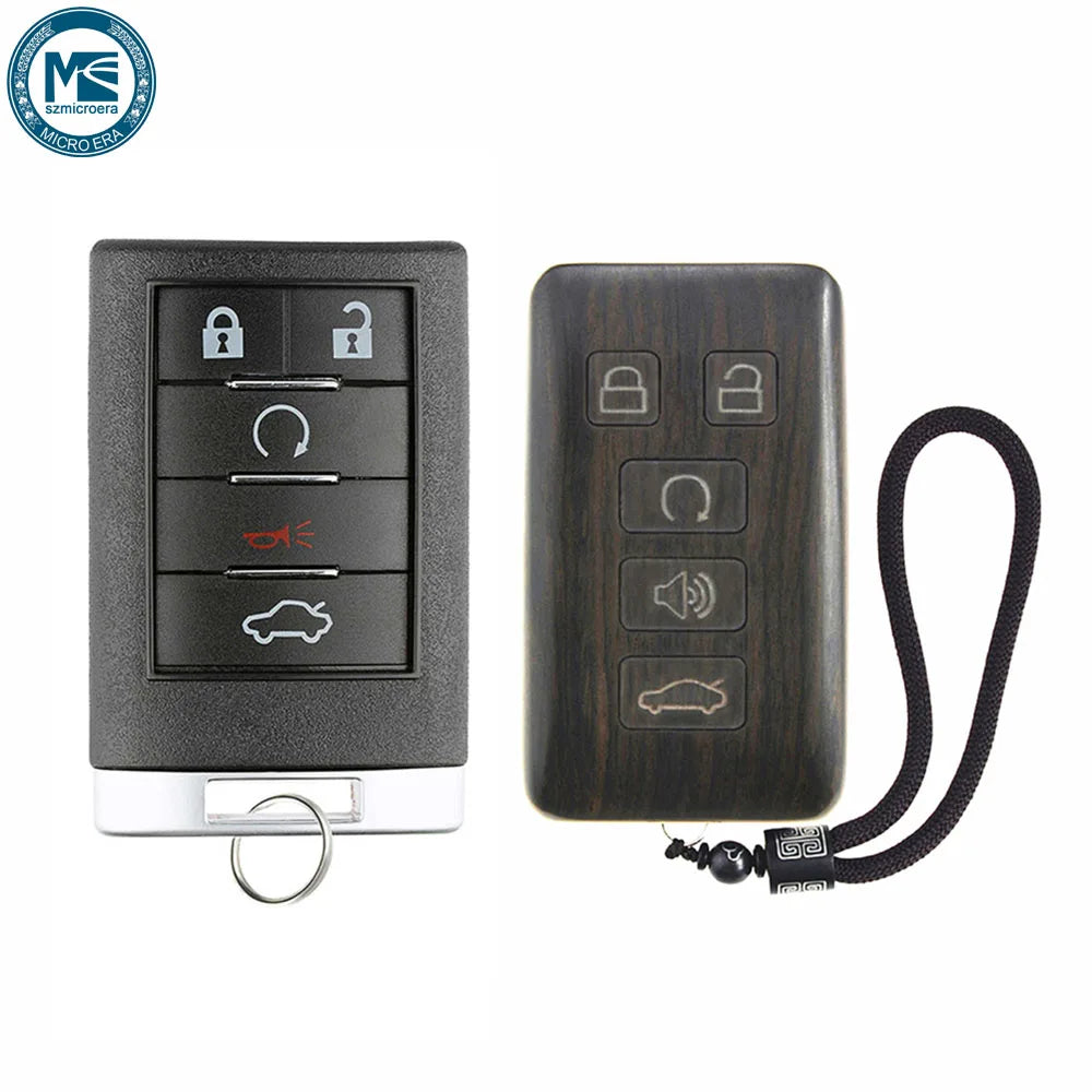 Remote Control Refit Rosewood Car Key Fob Shell Replacement for Buick & Cadillac & Chevrole (Circuit Board & Battery Excluded)