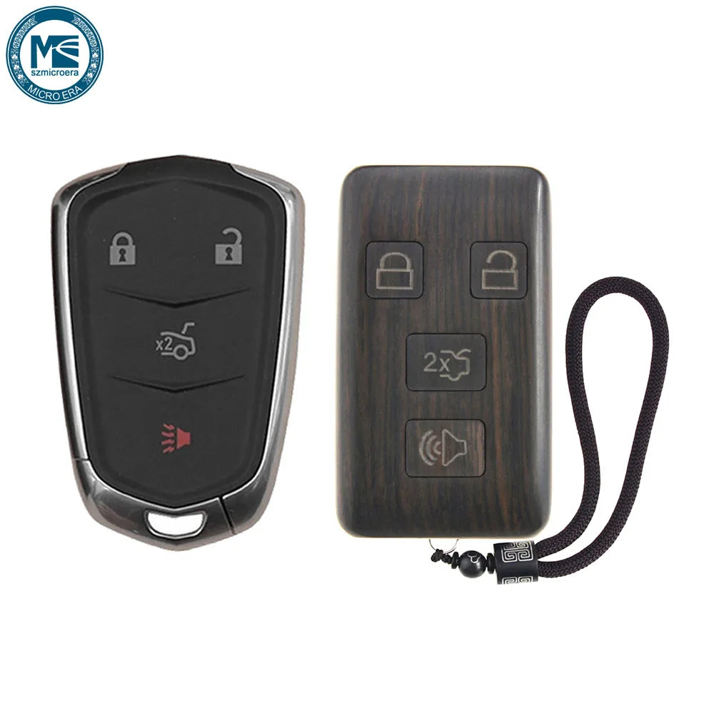 Keyless Entry Remote Control Refit Rosewood Car Key Fob Shell Replacement for Cadillac ATS CT6 CTS SRX XT5 XTS (no circuit board