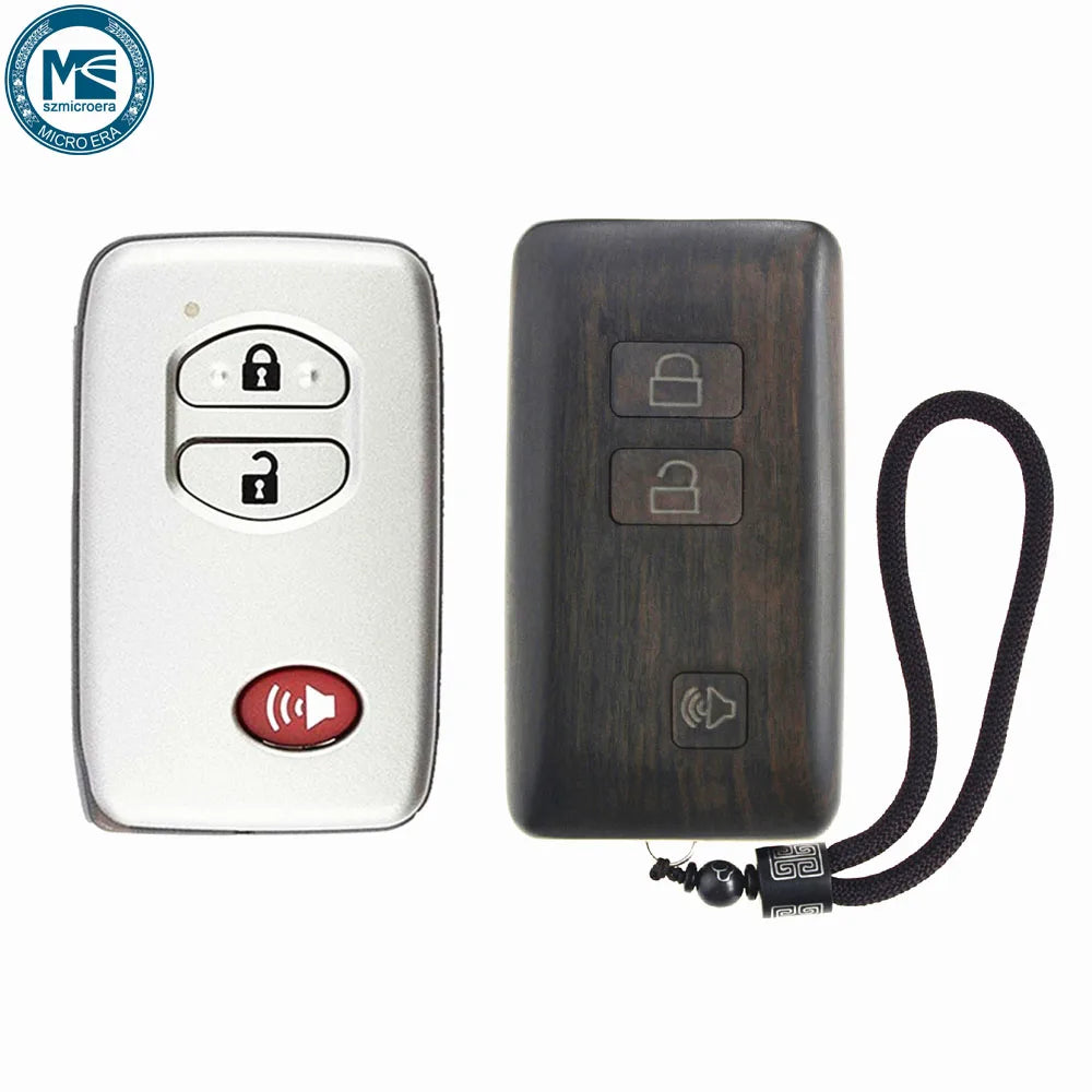 Remote Control Refit Rosewood Car Key Fob Shell Replacement for Toyota Prodo 4Runner Land Cruiser Prius Venza case only