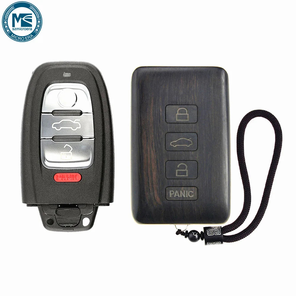 Remote Control Refit Rosewood Car Key Fob Shell Replacement for Audi (Circuit Board & Battery Excluded)