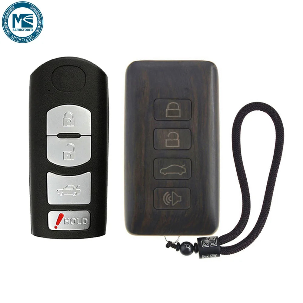 Keyless Entry Remote Control Refit Rosewood Car Key Fob Shell Replacement for Mazda KR55WK49383