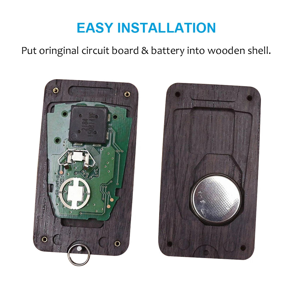 Keyless Entry Remote Control Refit Rosewood Car Key Fob Shell Replacement for Cadillac ATS CT6 CTS SRX XT5 XTS (no circuit board