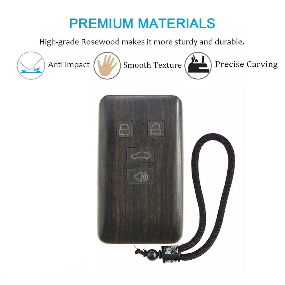 Remote Control Rosewood case Car Key Fob Shell Replacement for Cadillac STS CTS DTS (Circuit Board & Battery Excluded)