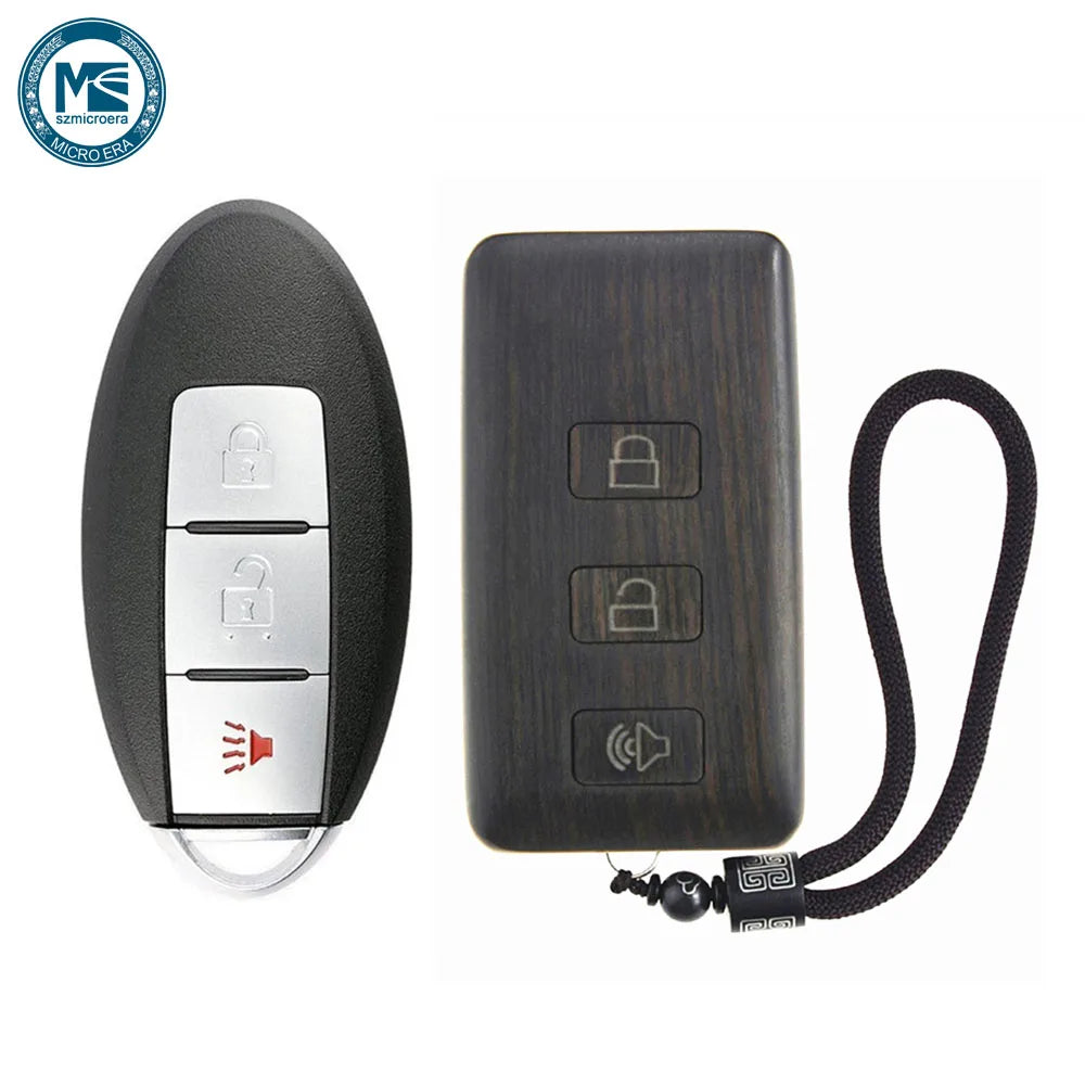 Remote Control Refit Rosewood Car Key Fob Shell Replacement for Nissan Pathfinder Rogue Versa (Circuit Board & Battery Excluded)
