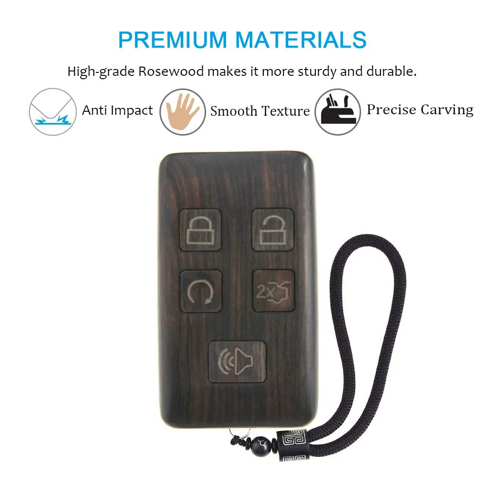 Keyless Entry Remote Control Refit Rosewood Car Key Fob Shell Replacement for Cadillac ATS CT6 CTS SRX XT5 XTS (no circuit board