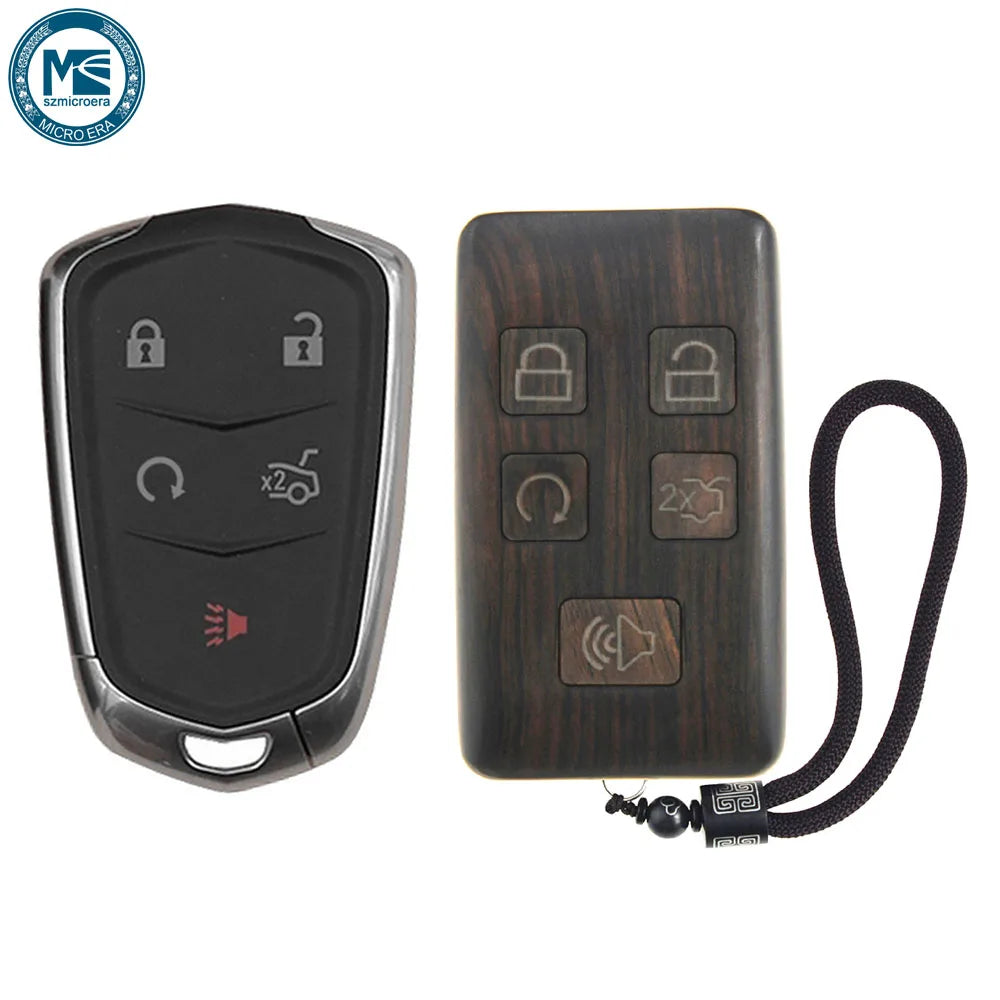 Keyless Entry Remote Control Refit Rosewood Car Key Fob Shell Replacement for Cadillac ATS CT6 CTS SRX XT5 XTS (no circuit board