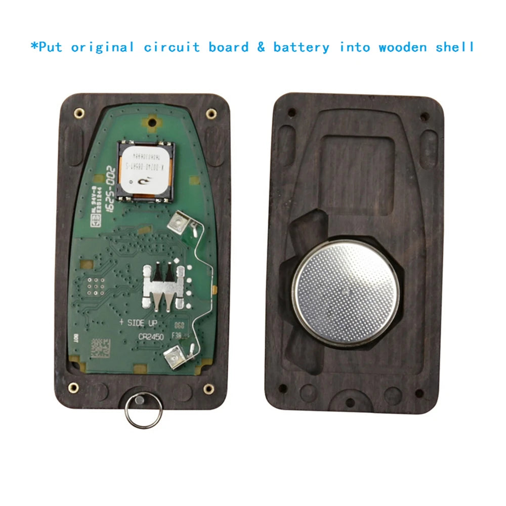 Remote Control Refit Wooden Car Key Fob Shell Replacement for 2017 Fusion MONDEO (Circuit Board & Battery Excluded)
