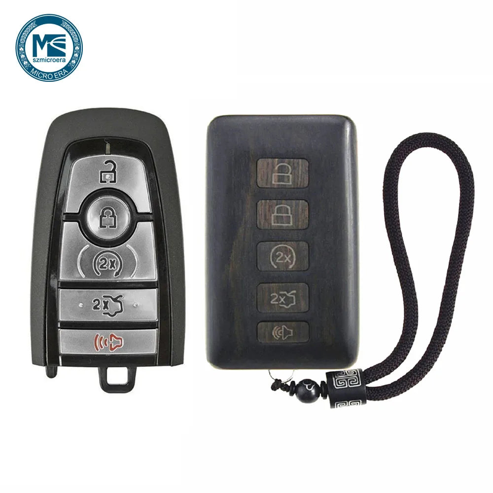 Remote Control Refit Wooden Car Key Fob Shell Replacement for 2017 Fusion MONDEO (Circuit Board & Battery Excluded)
