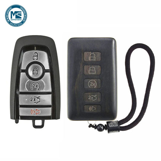 Remote Control Refit Wooden Car Key Fob Shell Replacement for 2017 Fusion MONDEO (Circuit Board & Battery Excluded)