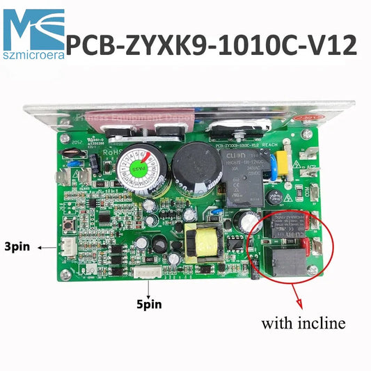 PCB-ZYXK9-10C-V12, PCB-ZYXK9 1010C V12, Treadmill Motor Controller, Motherboard Control Board
