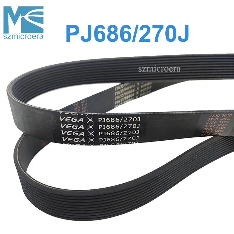 VEGA V-Belt Treadmill Conveyor Belt PJ686 270J 5/6/7/8/9/10/11/12 Ribs Rubber Motor Belt Multi Groove Belt