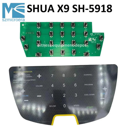SHUA X9 SH-5918 Treadmill Membrane Keypad AK5204A-V20 Switch Manipulate Overlay