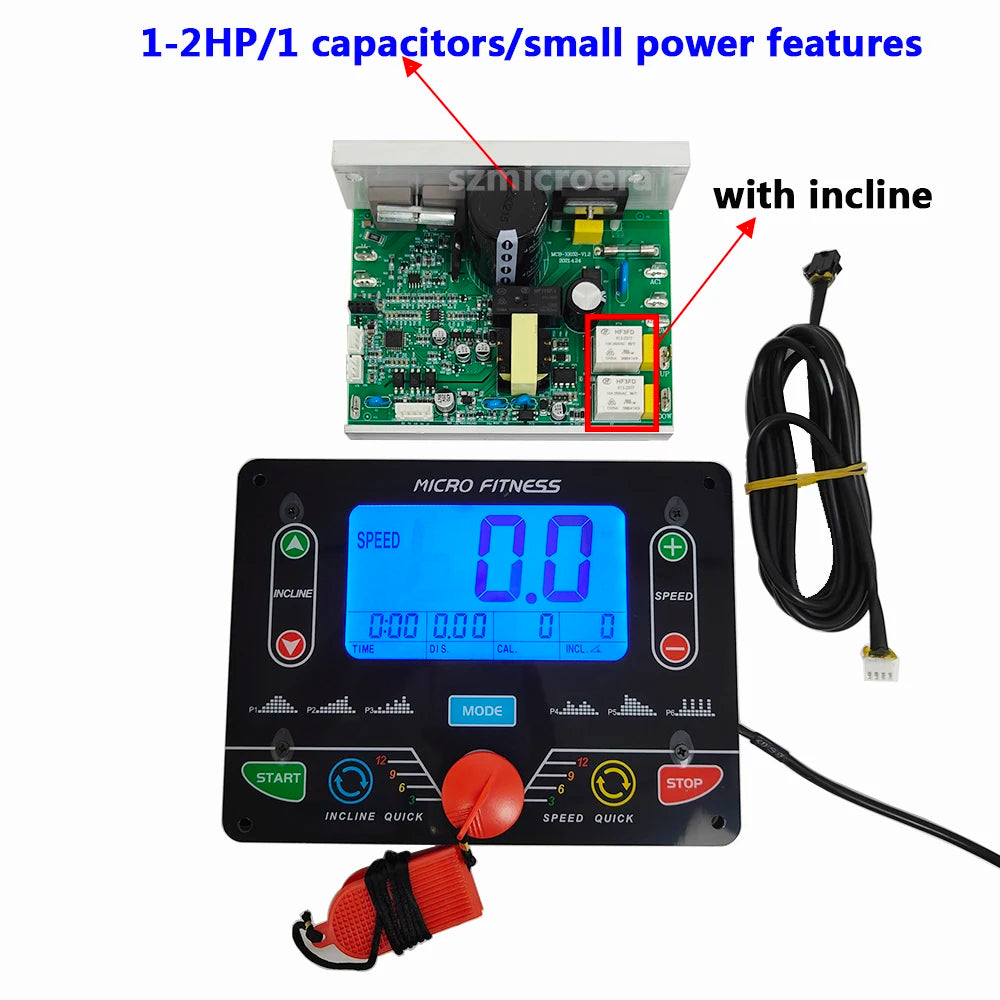General Use Universal Treadmill Circuit Board Treadmill Console Display Treadmill Control Board Controller 1HP-2HP/4.0HP Motor