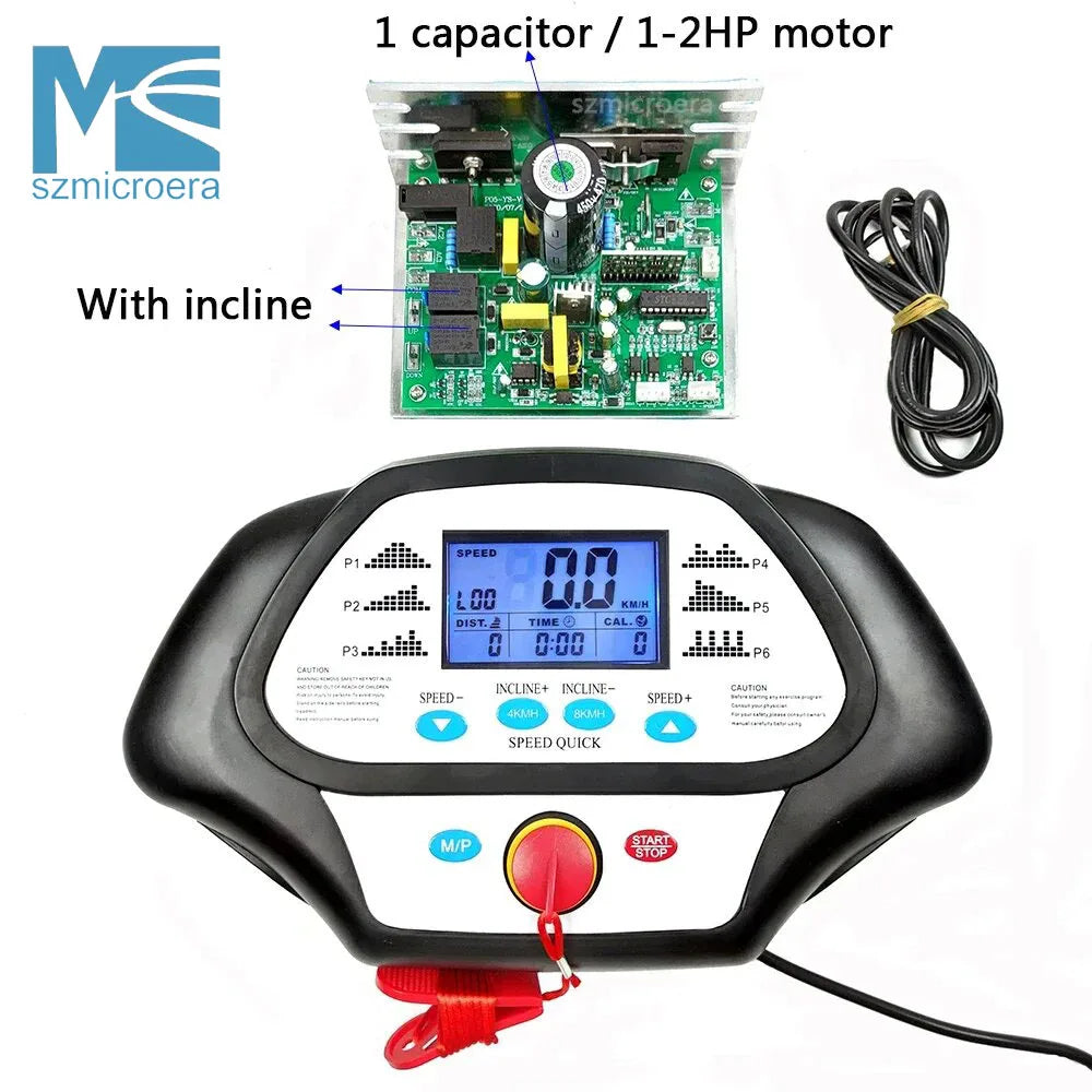 General Use Repair Treadmill Motor Controller Display Control Board + Treadmill Instrument Panel 1-2.0HP 1-4.0HP DC Motor