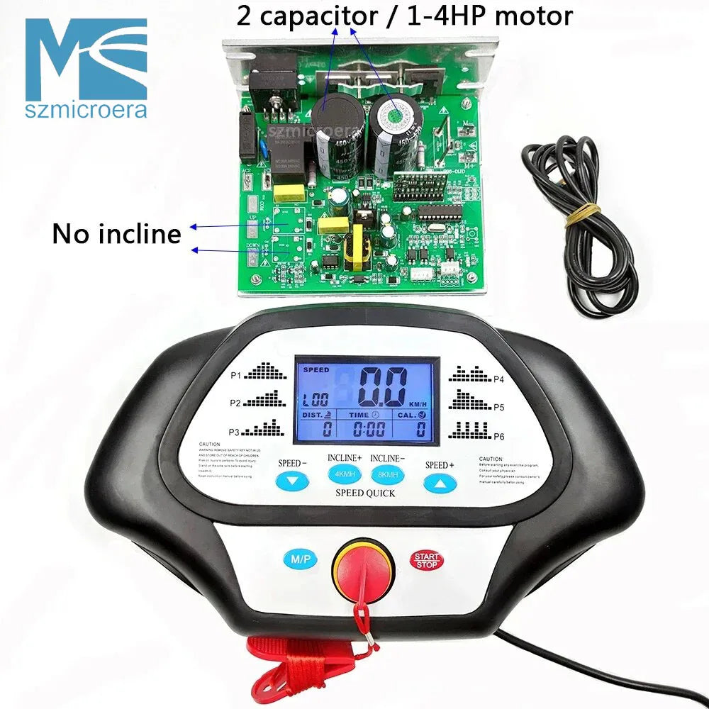 General Use Repair Treadmill Motor Controller Display Control Board + Treadmill Instrument Panel 1-2.0HP 1-4.0HP DC Motor