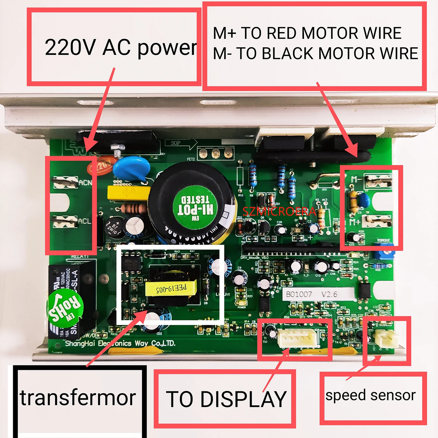 Treadmill Motor Controller Power Board B01007 V2.6 for Johnson T10 T21 T120 Treadmill Control Board