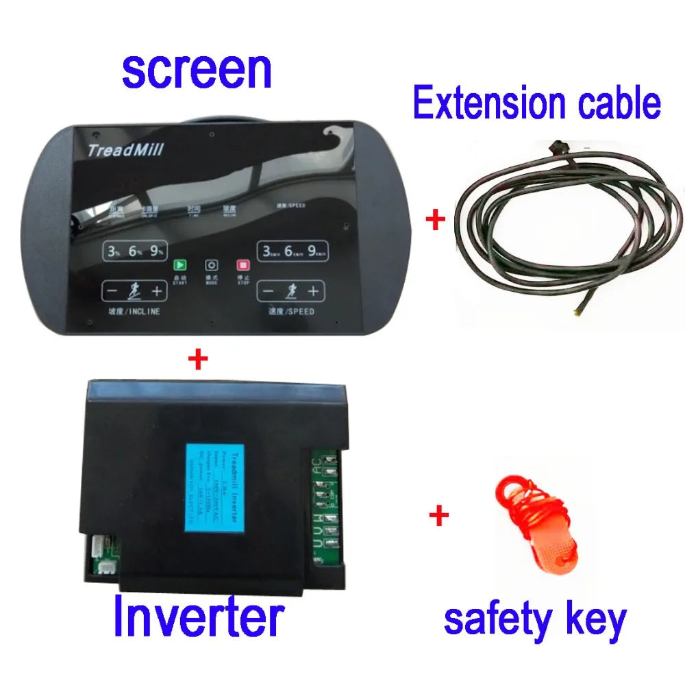 Universal Commercial Treadmill Controller Set Display+Inverter+Cable+Safety Key Gym Treadmill Controller Display