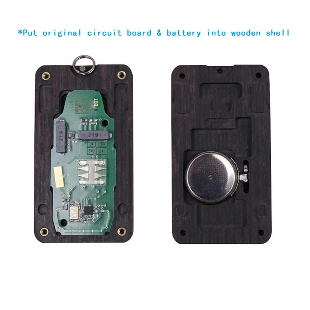 Car Remote Control case Refit Wooden Car Key housing Replacement for for Ford C-Max Fiesta Focus (W/O Circuit Board )