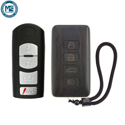 Keyless Entry Remote Control Refit Rosewood Car Key Fob Shell Replacement for Mazda KR55WK49383