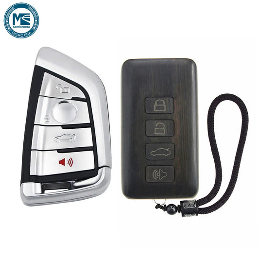 Keyless Entry Remote Control Refit Rosewood Car Key Fob Shell Replacement for 2014-2016 BMW X5 X6 (W/O Circuit Board & Battery)
