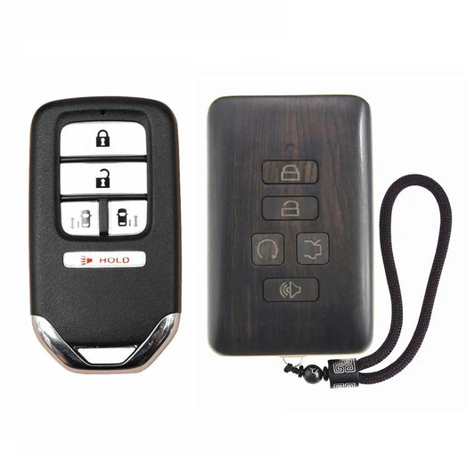 Keyless Entry Remote Control Refit Rosewood Car Key Fob Shell Replacement for 2015-2017 Honda Civic Accord Pilot CR-V