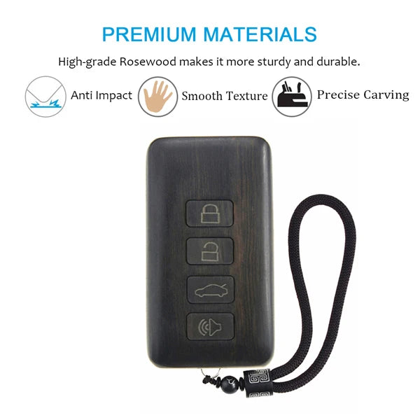 Remote Control Refit Rosewood Car Key Fob Shell Replacement for Hyundai & KIA ( No Circuit Board & Battery)