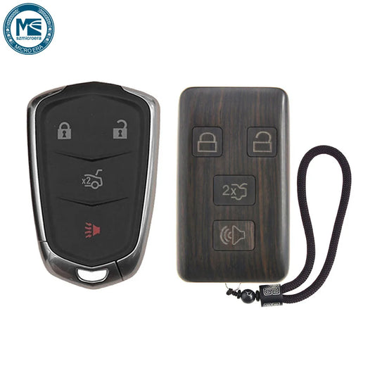 Keyless Entry Remote Control Refit Rosewood Car Key Fob Shell Replacement for Cadillac ATS CT6 CTS SRX XT5 XTS (no circuit board