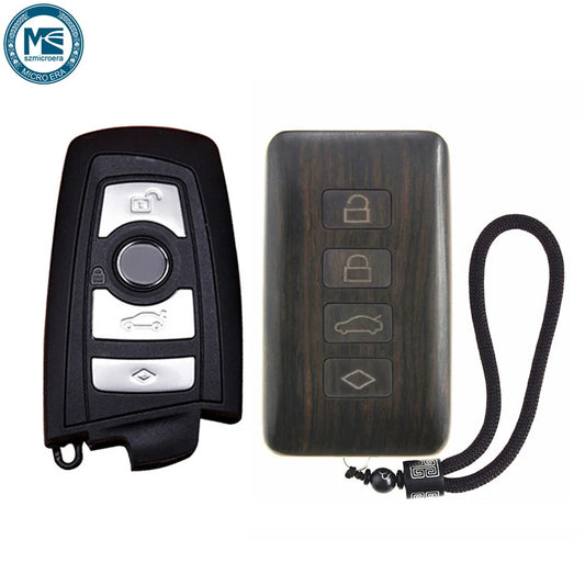 Keyless Entry Remote Control Refit Rosewood Car Key Fob Shell Replacement for BMW (W/O battery&circuit board)
