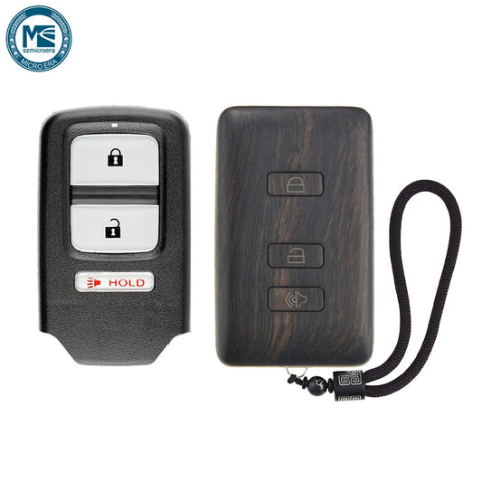 Keyless Entry Remote Control Refit Rosewood Car Key Fob Shell Replacement for Honda Fit Crosstour (NO Circuit Board & Battery)