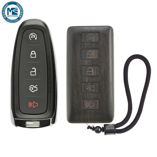 Keyless Entry Remote Control Refit Rosewood Car Key Fob Shell Replacement for Ford Flex Edge Taurus Fusion