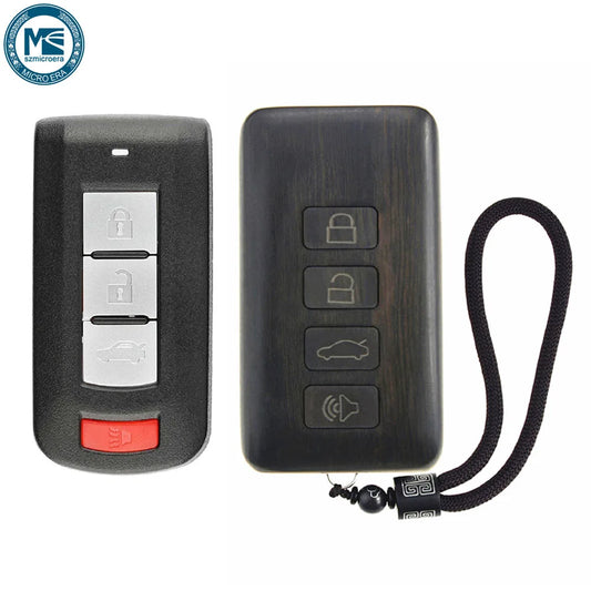 Remote Control Refit Rosewood Car Key Fob Shell Replacement for 2008-2016 Mitsubishi Lancer Outlander NO Circuit Board& Battery