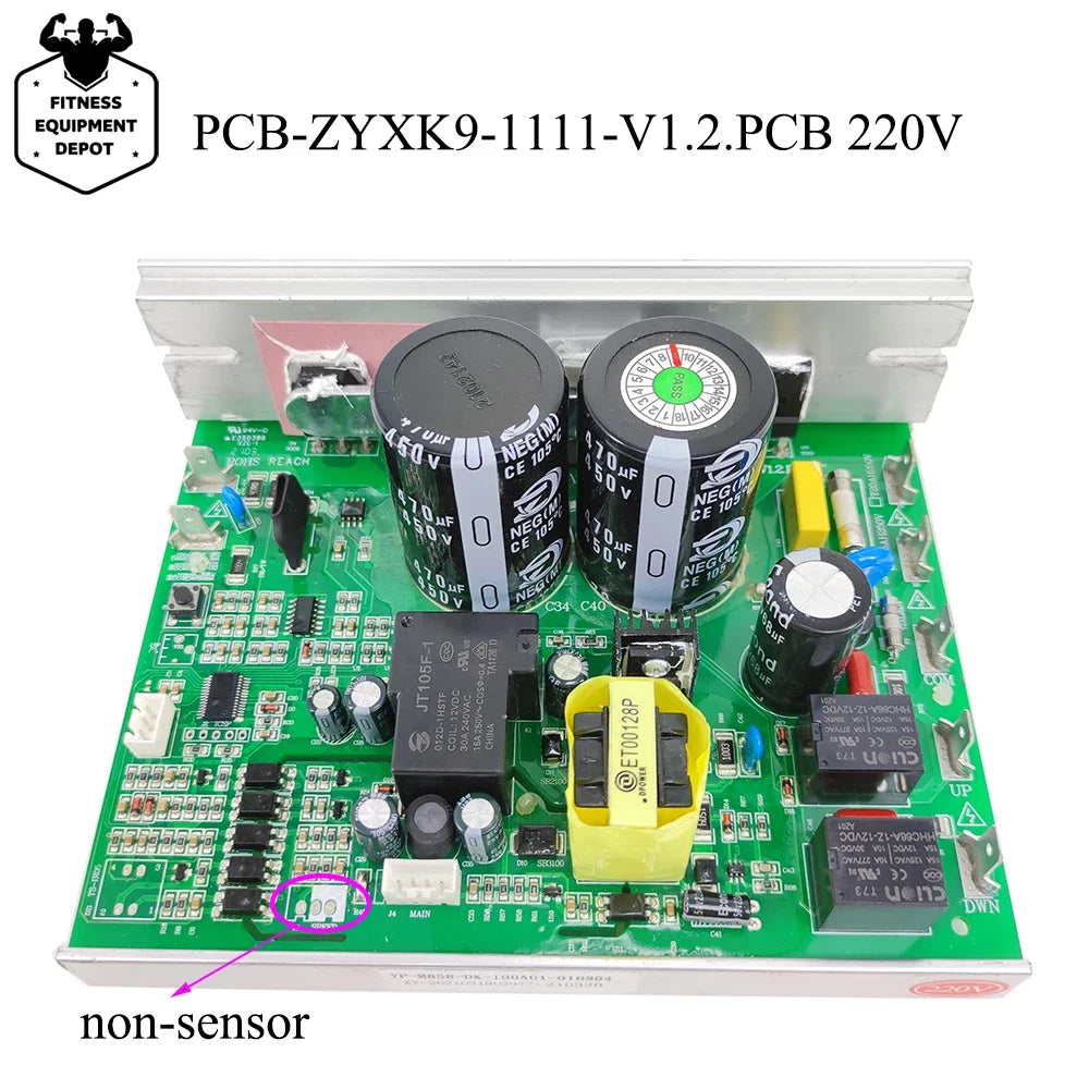 PCB-ZYXK9-1111-V1.2.PCB Motor Controller for SHUA Treadmill, Circuit Board, Power Supply Unit Mainboard, 220V, ZYXK9