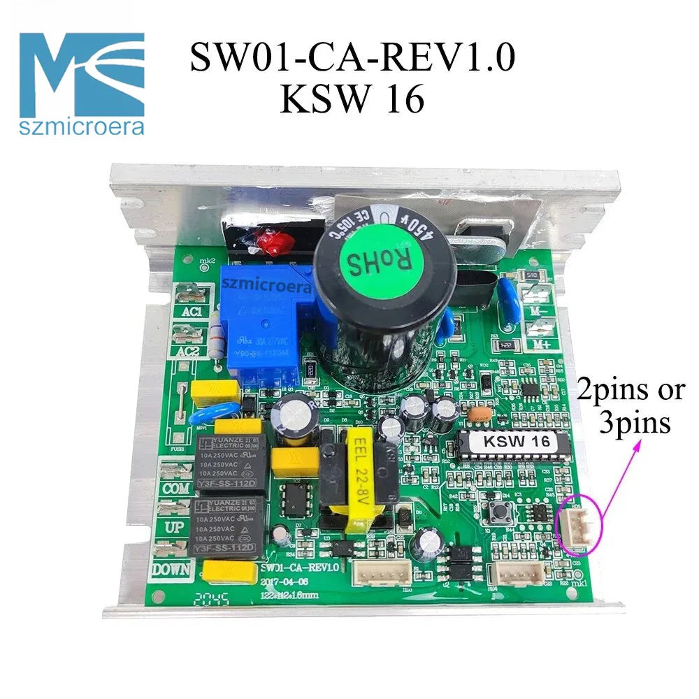 SW01-CA-REV1.0 KSW26, KSW16, KSW13, Motor Controller for Reebok OMA Treadmill, Circuit Board Control Board, 220V Input