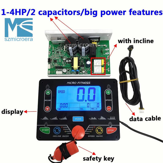 Universal Treadmill Circuit board, Console display, Treadmill  control board controller, General Use, 1HP-2HP/4.0HP motor