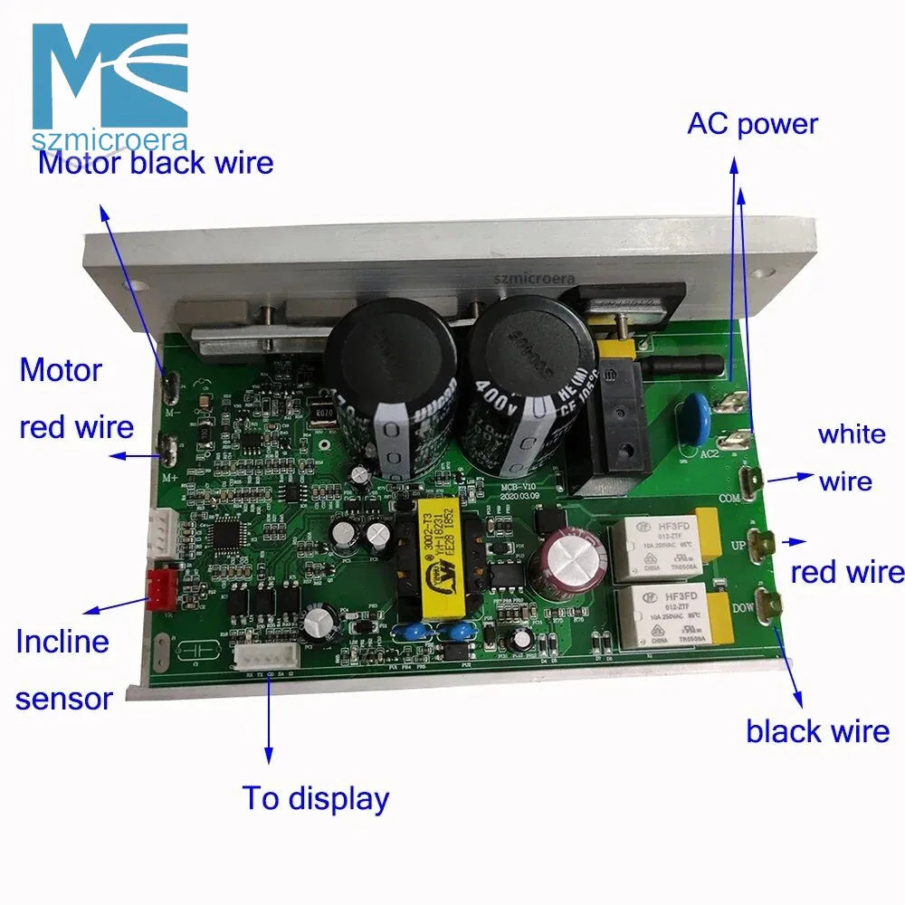Universal Treadmill Motor Control Board Controller, General USE, for 1HP-4.0HP DC Motor with Console Display Tilt