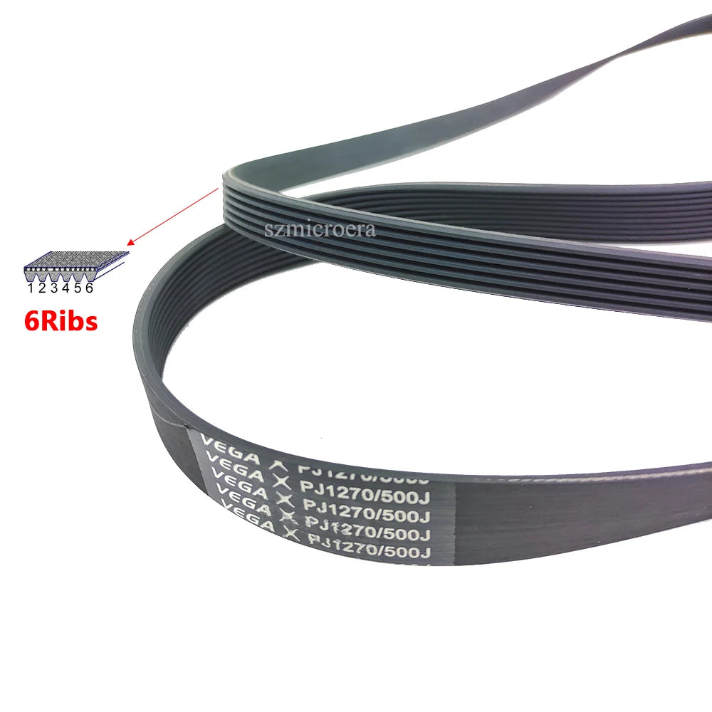 VEGA V-Belt PJ1270 500J 4/5/6/7/8 Ribs Treadmill Motor Belt Rubber Multi Groove Belt Drive Belt