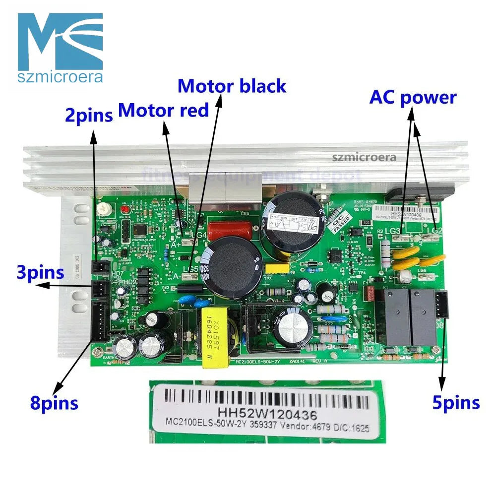 Treadmill Motor Controller for ICON PROFORM Nordic Track, MC2100ELS-50W-2Y, 359337, Treadmill Control Board, Circuit Board