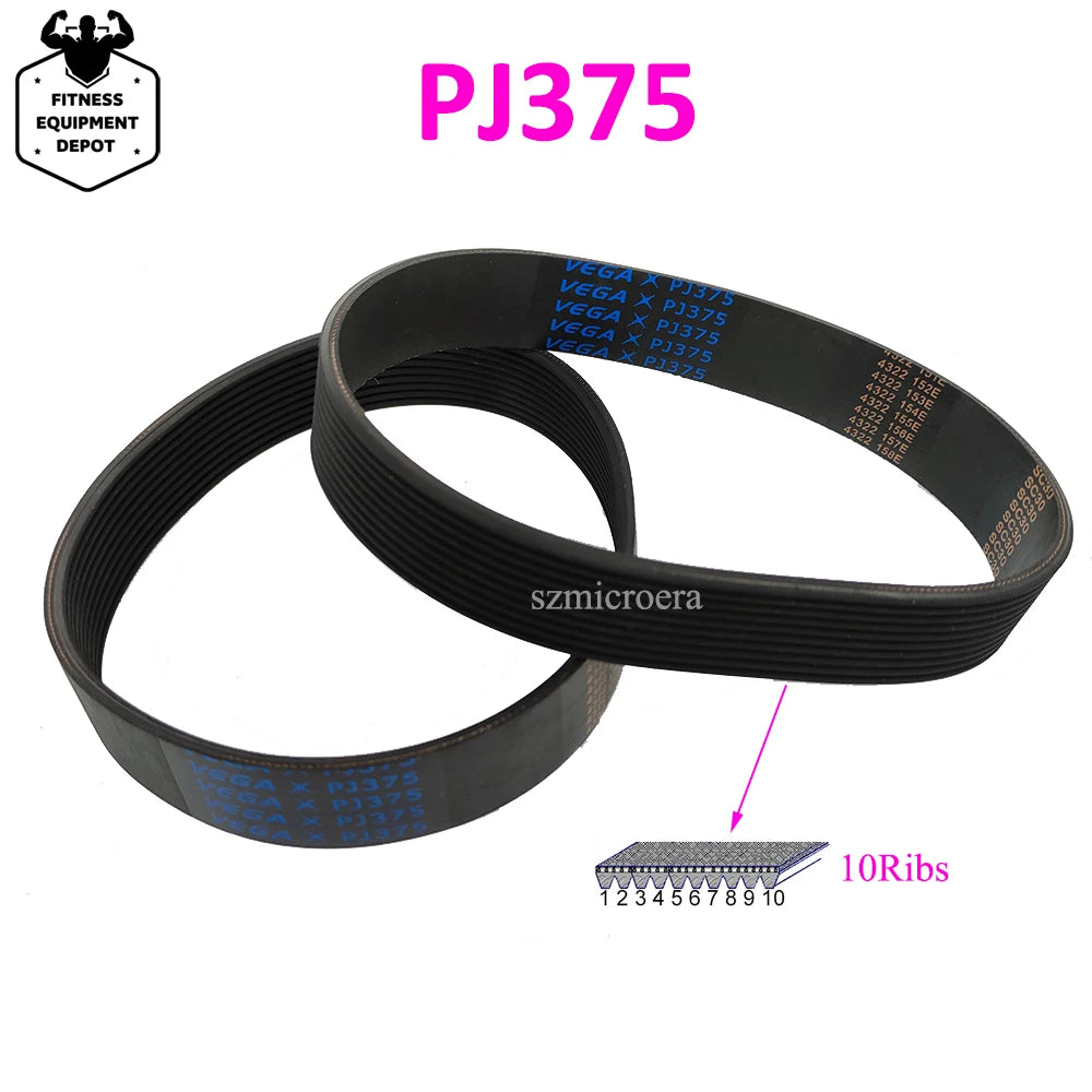 1pcs VEGA Treadmill Drive Belt PJ375 10Ribs Blue Rubber Multi Groove Belt Multi Wedge Belt